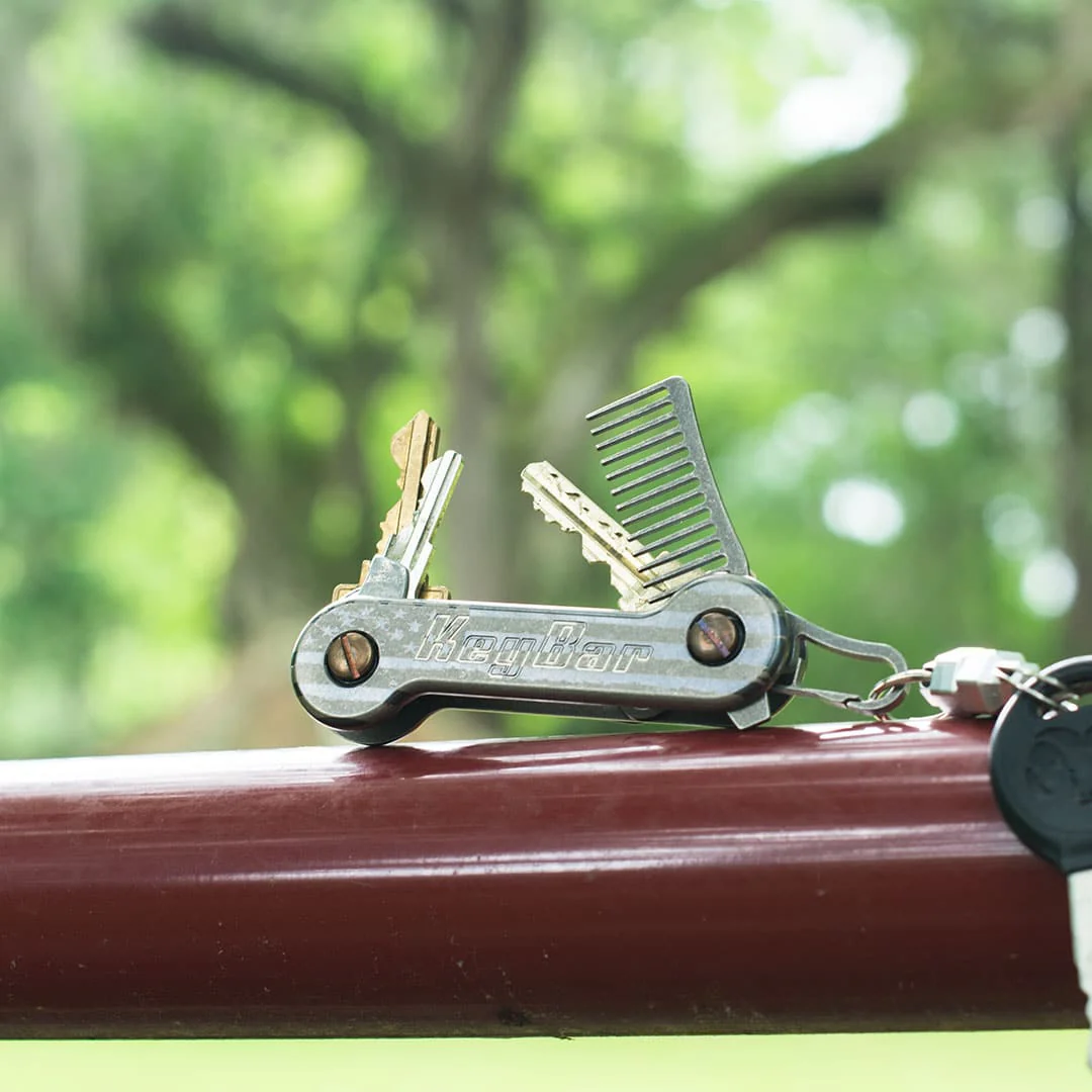 Distressed American Flag Titanium KeyBar - Image 4