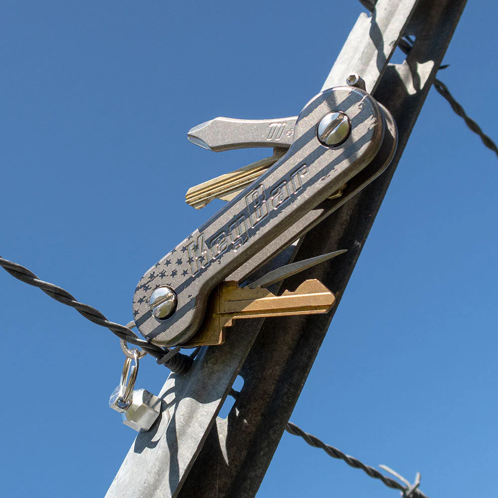 Distressed American Flag Titanium KeyBar - Image 5